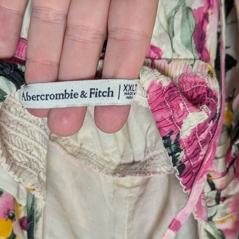 Abercrombie & Fitch Floral Maxi Dress Pink White Yellow Women’s XXLT - Picture 6 of 9